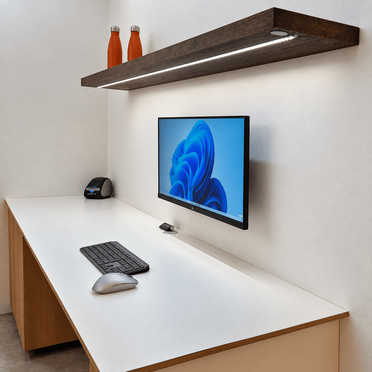 Eiken wandplank met blackwash afwerking